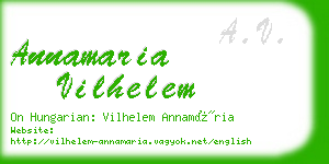 annamaria vilhelem business card